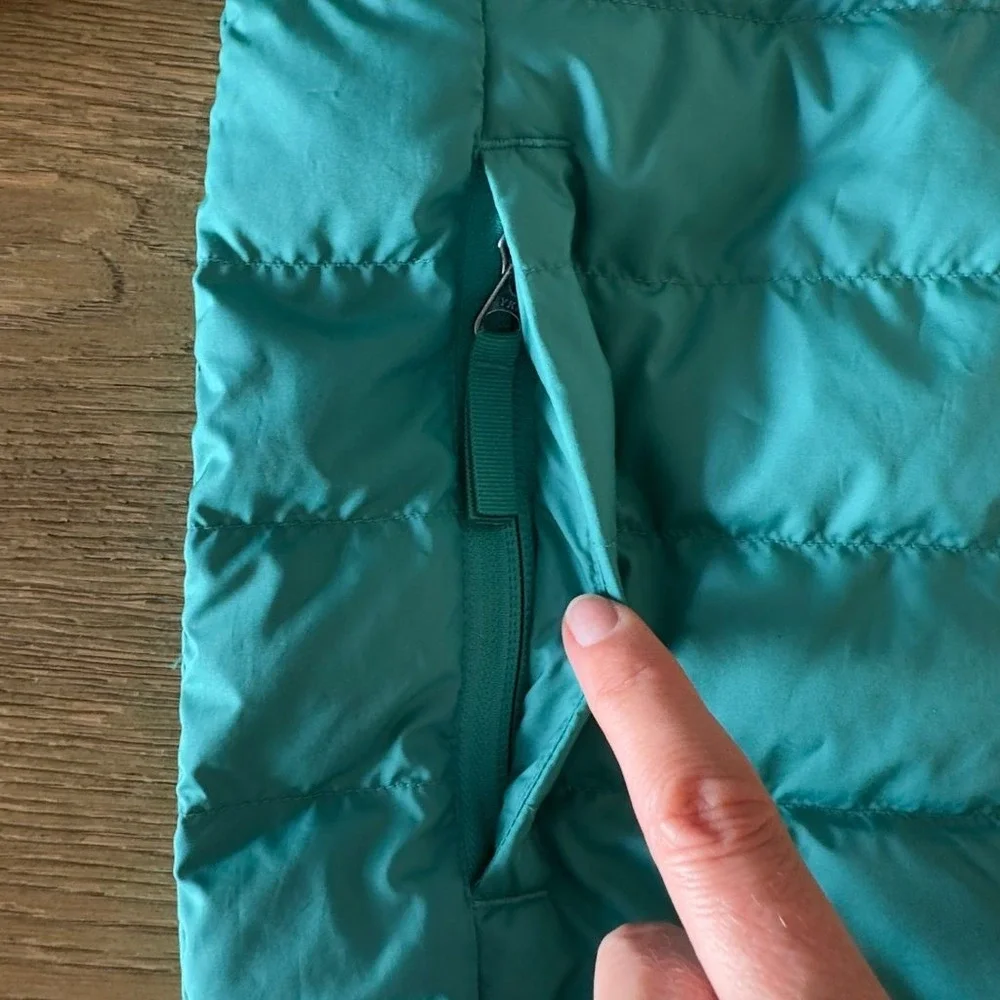 REI Co-op 650 Down Puffer Jacket Kids Small Teal Full Zip Packable Lightweight
